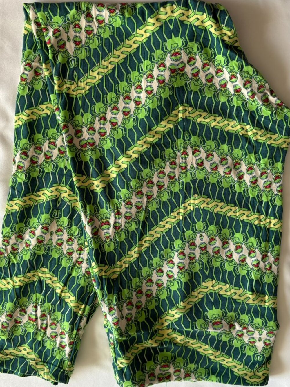 LuLaRoe TC Leggings Kermit the Frog Diagonal Pattern Disney